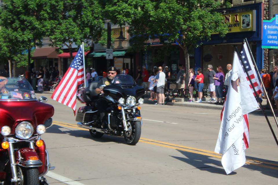 Flag on motorcycle